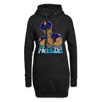 Polizei - Hoodie-Kleid - Schwarz - Vorne