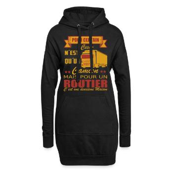 Routier Shirt • Mon Camion • Ma deuxième maison - Sweat-shirt à capuche long Femme - noir - Devant
