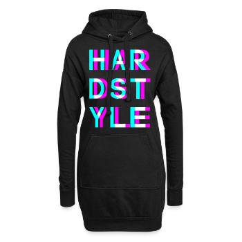 Hardstyle - Musik - Fastival -Rave -Edm - 3 d look - Hoodie-Kleid - Schwarz - Vorne