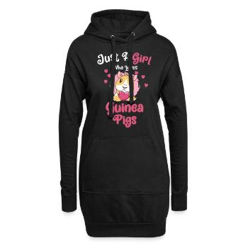Just A Girl Who Loves Guinea Pigs - Nettes - Hoodie-Kleid - Schwarz - Vorne