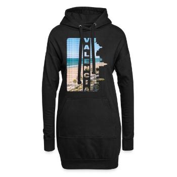 Valence Espagne Ville Skyline Vacances Été - Sweat-shirt à capuche long Femme - noir - Devant