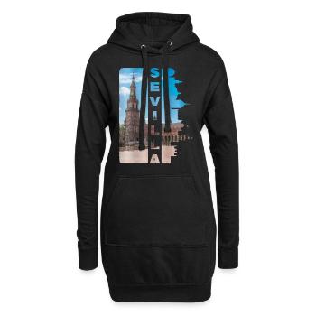Séville Espagne Ville Skyline Accueil Amour - Sweat-shirt à capuche long Femme - noir - Devant