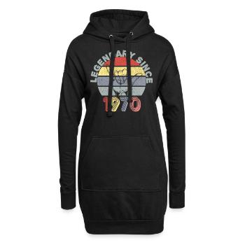 1970| Vintage Legendär seit 1970 Jubiläum - Hoodie-Kleid - Schwarz - Vorne