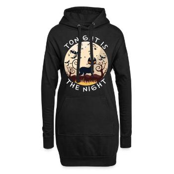 Ce soir, c’est la nuit du chat noir Halloween - Sweat-shirt à capuche long Femme - noir - Devant