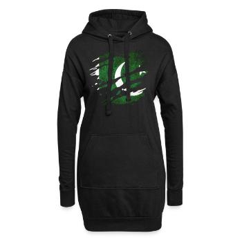 Pakistan - Nationalfahne, Kratzer, Risse - Hoodie-Kleid - Schwarz - Vorne