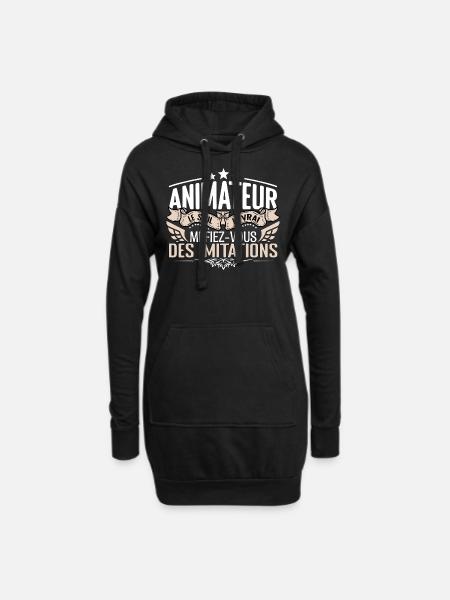 Animateur le seul Animateur le vrai Animateur - Sweat-shirt à capuche long Femme - noir