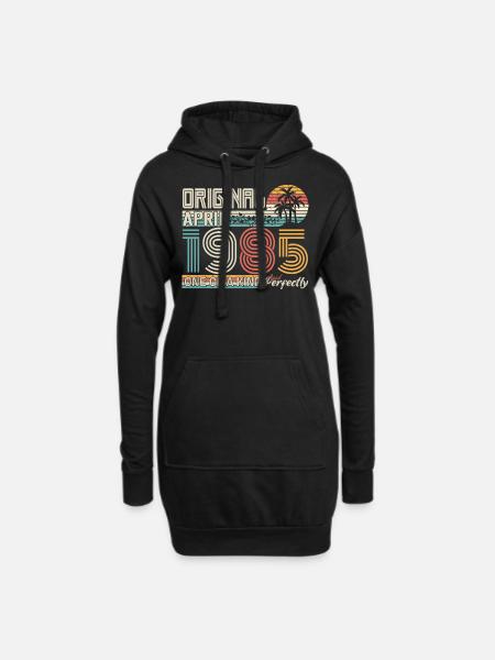 April 1985 Jubiläum April 1985 Geschenk 1985 - Hoodie-Kleid - Schwarz