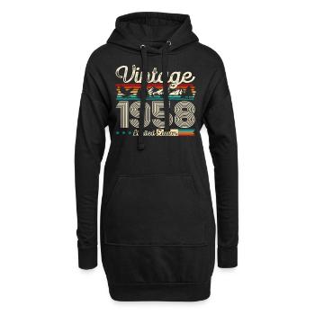 66ème Anniversaire Légende Millésime 1958 Millésime 58 - Sweat-shirt à capuche long Femme - noir - Devant