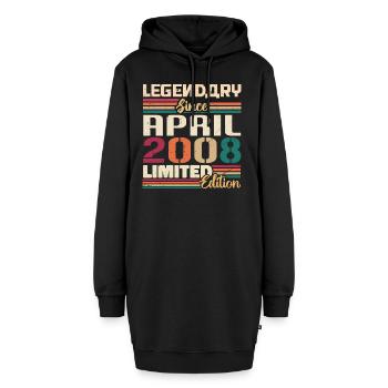 Legenden Werden Im April 2008 Geboren - 2008 - Hoodie-Kleid - Schwarz - Vorne