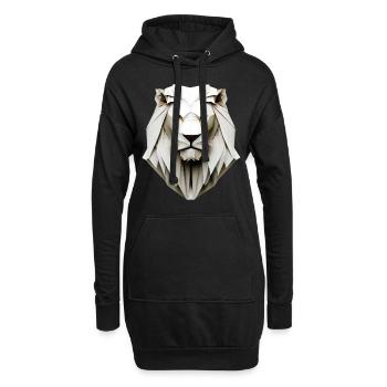Origami Löwe - König der Faltkunst - Hoodie-Kleid - Schwarz - Vorne