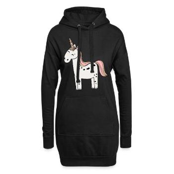 Licorne - Sweat-shirt à capuche long Femme - noir - Devant