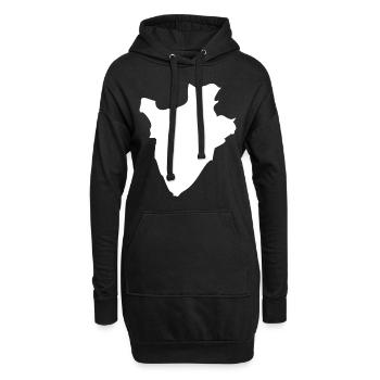 Burundi Landkarte Flagge - Hoodie-Kleid - Schwarz - Vorne