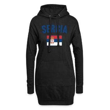 Drapeau de la Serbie - Sweat-shirt à capuche long Femme - noir - Devant