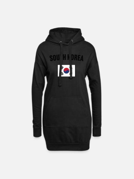 Südkorea Flagge - Hoodie-Kleid - Schwarz