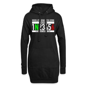 When Life Brings You Down 1N23456 - Sweat-shirt à capuche long Femme - noir - Devant