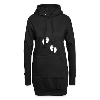 Grossesse Femme enceinte maman mère bébé pieds - Sweat-shirt à capuche long Femme - noir - Devant