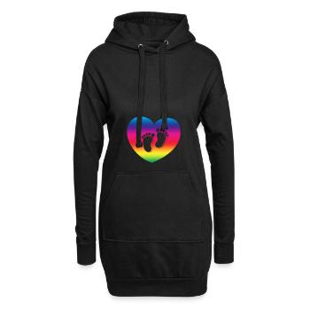 Geschenk Schwangere Frau Schwanger Schwangerschaft - Hoodie-Kleid - Schwarz - Vorne