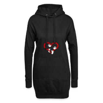 Geschenk Schwangere Frau Schwanger Schwangerschaft - Hoodie-Kleid - Schwarz - Vorne