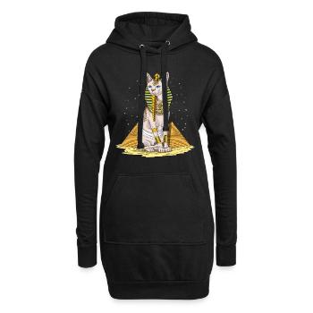 Sphynx égyptien, dieu chat, Egypte ancienne, mythologie - Sweat-shirt à capuche long Femme - noir - Devant