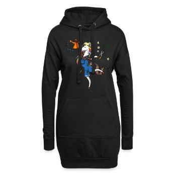 Unicorn Vegan Gardener Plants Farmer - Hoodie Dress - black - Front