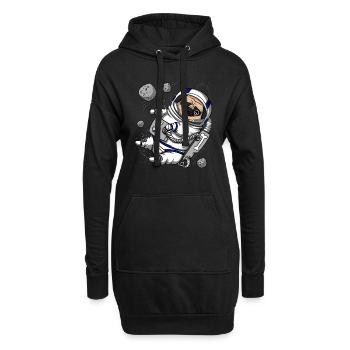 Animal de compagnie astronaute - Sweat-shirt à capuche long Femme - noir - Devant