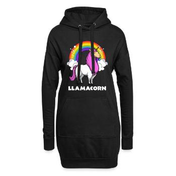 Llamacorn Licorne Llama Alpaga Animal Magique - Sweat-shirt à capuche long Femme - noir - Devant