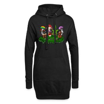 Hippie Champignons Psychédélique Festival - Sweat-shirt à capuche long Femme - noir - Devant
