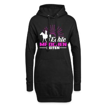 Echte Mädchen reiten - Hoodie-Kleid - Schwarz - Vorne