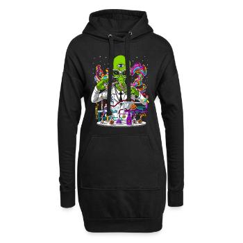 Alien Psychedelic Scientist - Hoodie-Kleid - Schwarz - Vorne