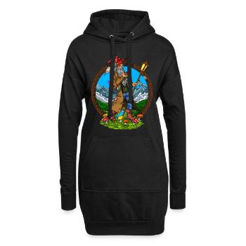 Zauberpilze Hippie Schamane - Hoodie-Kleid - Schwarz - Vorne