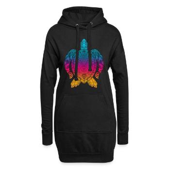 Tortue - Sweat-shirt à capuche long Femme - noir - Devant