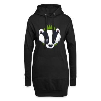 Dachs - Hoodie-Kleid - Schwarz - Vorne
