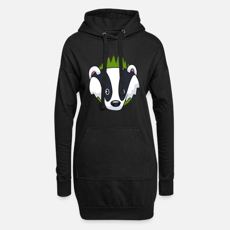 Dachs - Hoodie-Kleid - Schwarz
