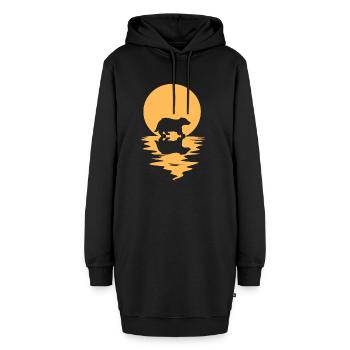 Dachs - Hoodie-Kleid - Schwarz - Vorne