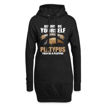Schnabeltier Spruch - Hoodie-Kleid - Schwarz - Vorne