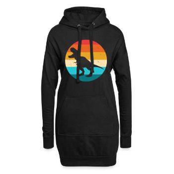 T-Rex - Hoodie-Kleid - Schwarz - Vorne