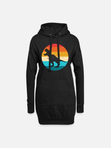 T-Rex - Hoodie-Kleid - Schwarz