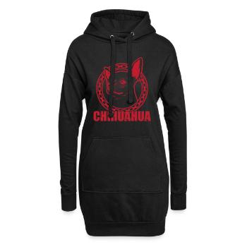 Chihuahua - Hoodie-Kleid - Schwarz - Vorne