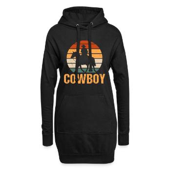 Cowboy - Hoodie-Kleid - Schwarz - Vorne