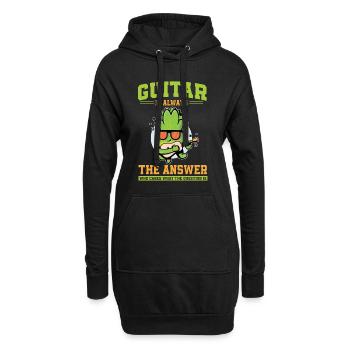Guitare laitue - Sweat-shirt à capuche long Femme - noir - Devant