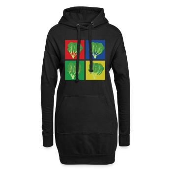 Chemise aux épinards - Sweat-shirt à capuche long Femme - noir - Devant