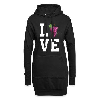 J’adore les raisins rouges - Sweat-shirt à capuche long Femme - noir - Devant