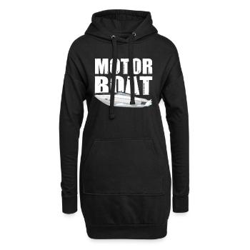 Motorboot - Hoodie-Kleid - Schwarz - Vorne