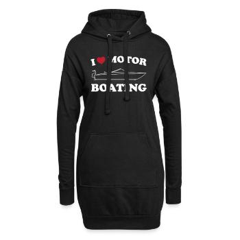 J’adore le bateau à moteur - Sweat-shirt à capuche long Femme - noir - Devant