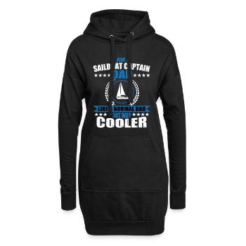 Drôle de voilier-capitaine-vati - Sweat-shirt à capuche long Femme - noir - Devant