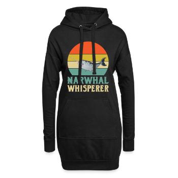 Narwal Flüsterer - Hoodie-Kleid - Schwarz - Vorne