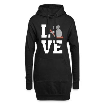 Liebe Koala - Hoodie-Kleid - Schwarz - Vorne