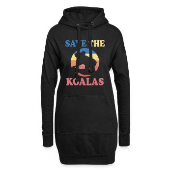 Save The Koalas Outfit - Hoodie-Kleid - Schwarz - Vorne