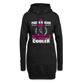 Drôle de grand-mère colombophile - Sweat-shirt à capuche long Femme - noir - Devant