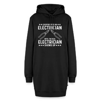 Drôle de design d’électricien - Sweat-shirt à capuche long Femme - noir - Devant